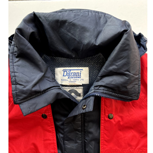 True Vintage Ditrani Entrant Alpine Ski Club Coach Jacket Winter Coat Blue Red M - Picture 12 of 15